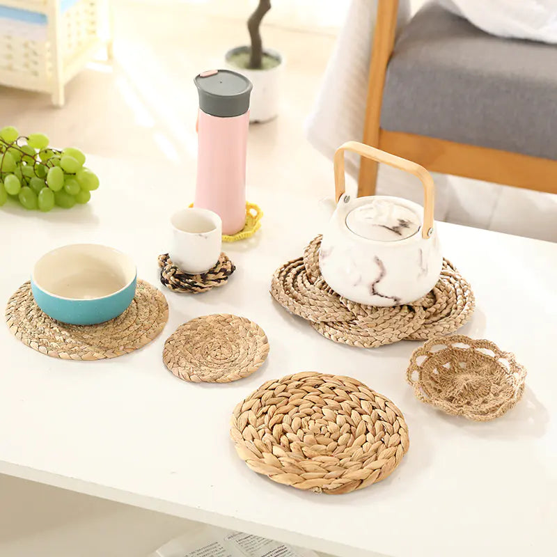 Handwoven Japanese Style Round Table Mats (Set)